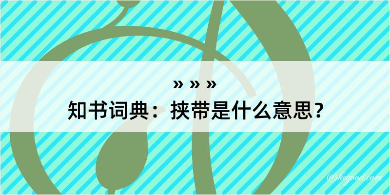 知书词典：挟带是什么意思？