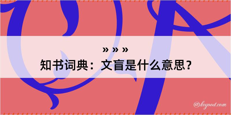 知书词典：文盲是什么意思？