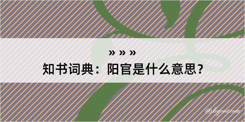 知书词典：阳官是什么意思？