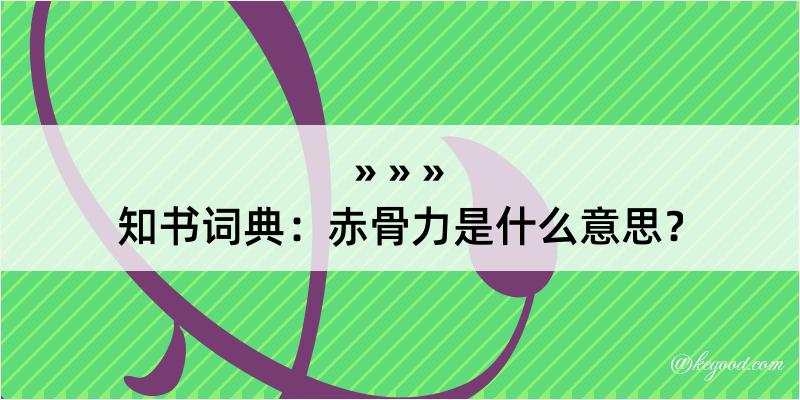 知书词典：赤骨力是什么意思？