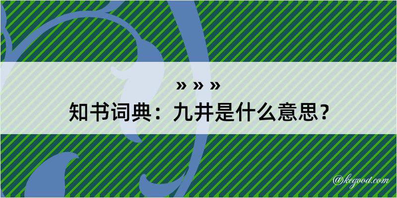 知书词典：九井是什么意思？