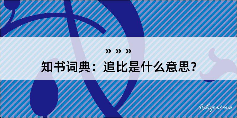 知书词典：追比是什么意思？