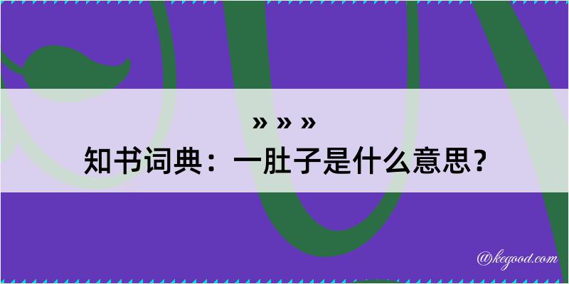 知书词典：一肚子是什么意思？