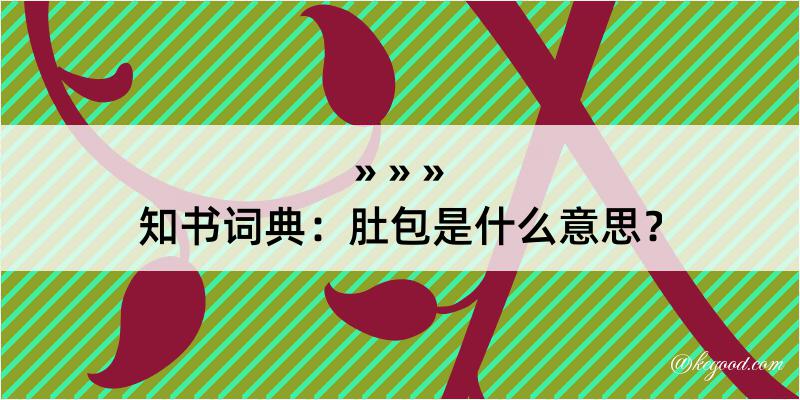 知书词典：肚包是什么意思？