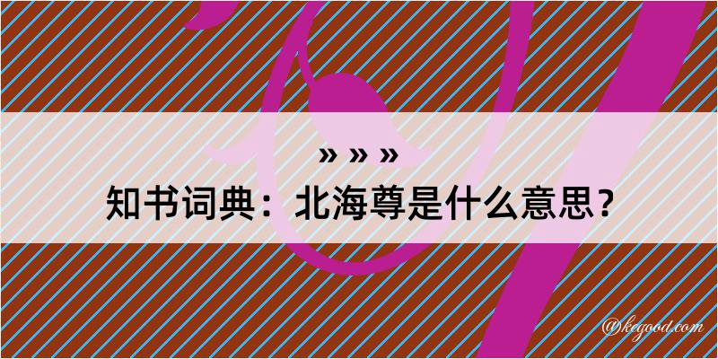 知书词典：北海尊是什么意思？