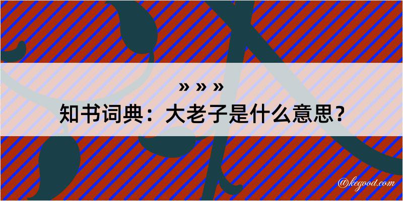 知书词典：大老子是什么意思？