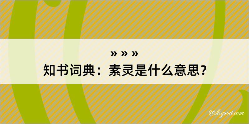 知书词典：素灵是什么意思？