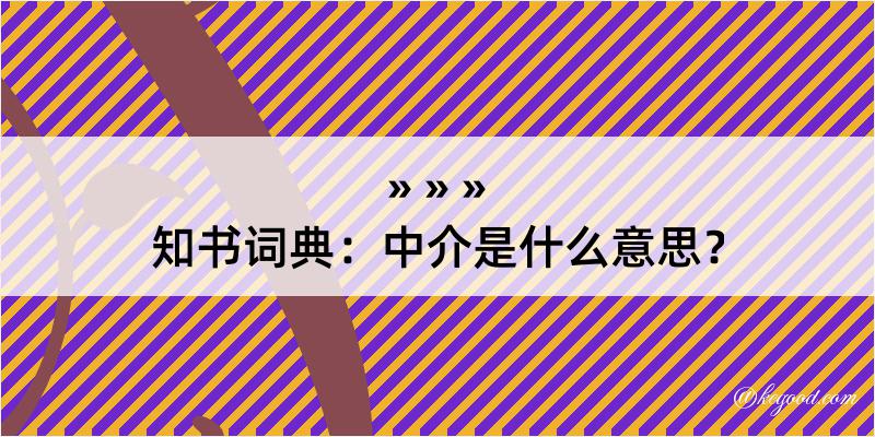 知书词典：中介是什么意思？