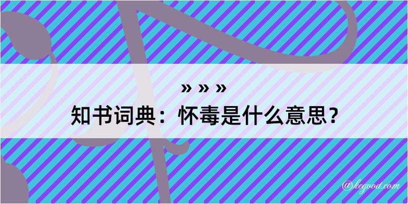 知书词典：怀毒是什么意思？