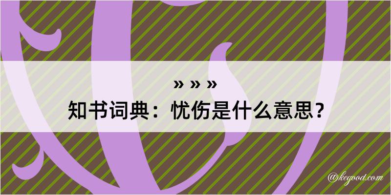 知书词典：忧伤是什么意思？