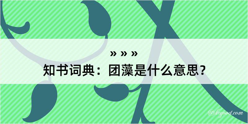 知书词典：团藻是什么意思？