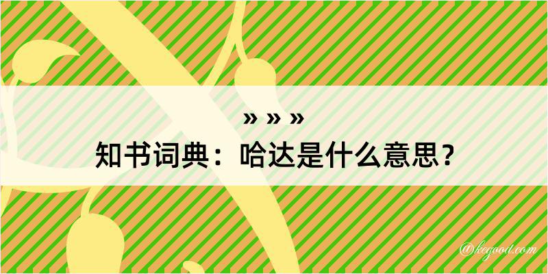 知书词典：哈达是什么意思？