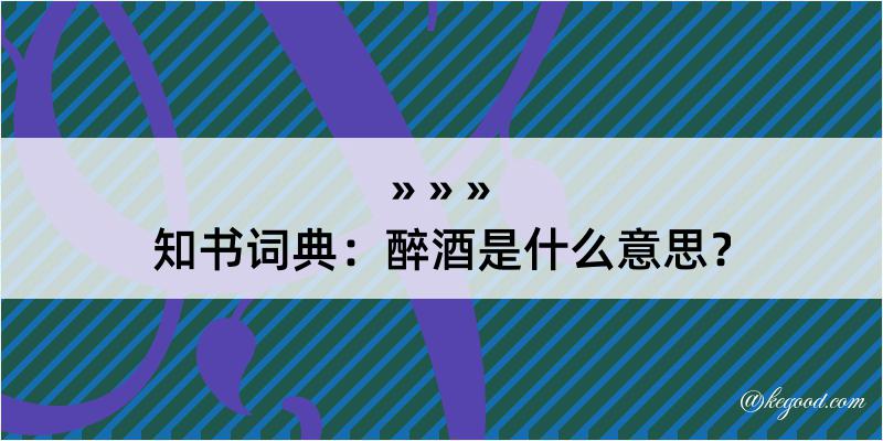 知书词典：醉酒是什么意思？