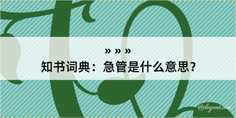 知书词典：急管是什么意思？