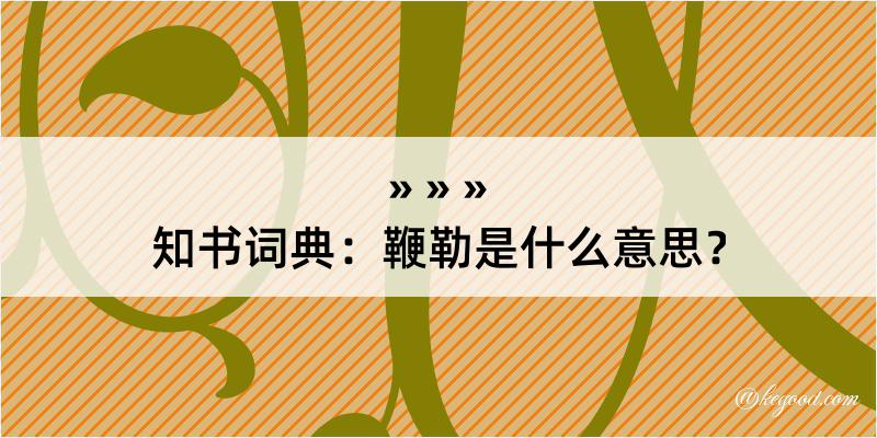 知书词典：鞭勒是什么意思？