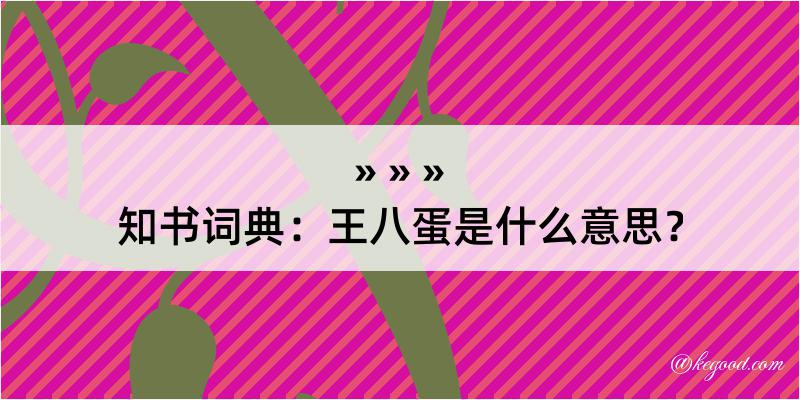 知书词典：王八蛋是什么意思？