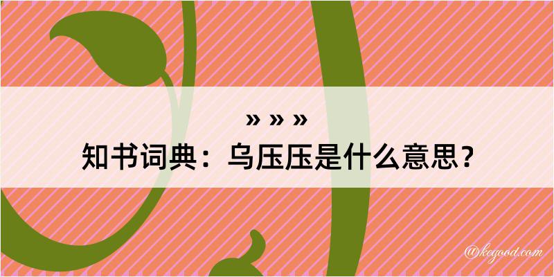 知书词典：乌压压是什么意思？