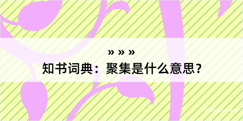 知书词典：聚集是什么意思？