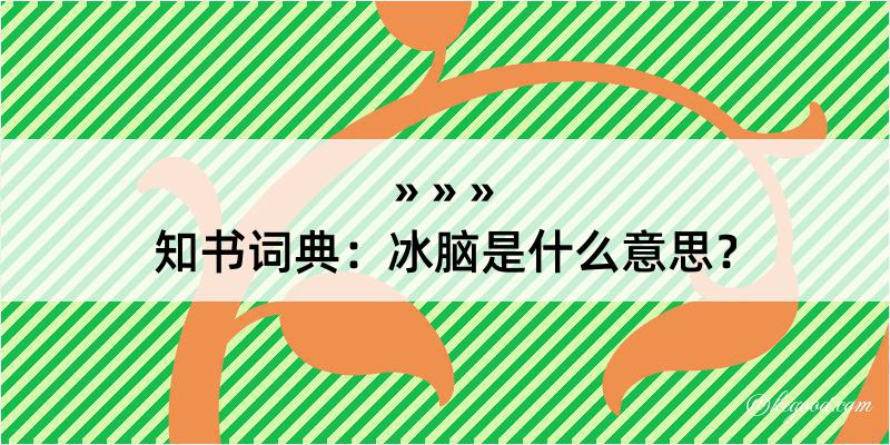 知书词典：冰脑是什么意思？