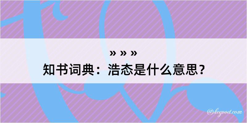 知书词典：浩态是什么意思？