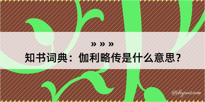 知书词典：伽利略传是什么意思？