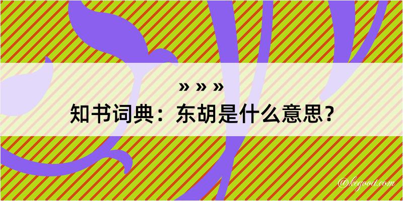 知书词典：东胡是什么意思？