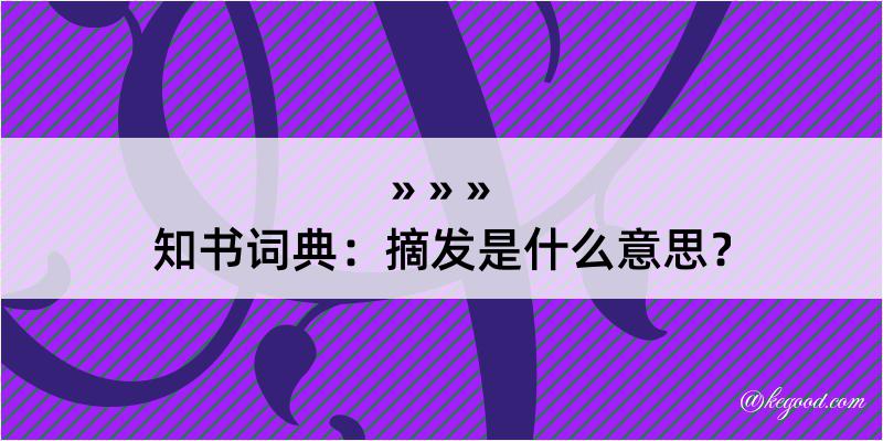 知书词典：摘发是什么意思？