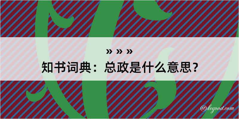 知书词典：总政是什么意思？