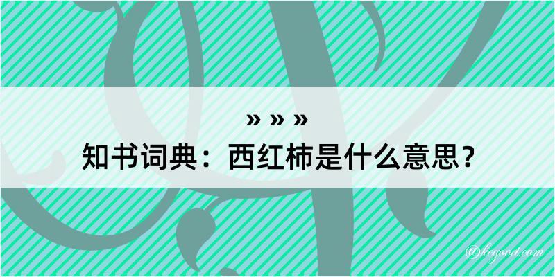 知书词典：西红柿是什么意思？