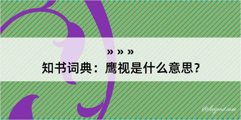 知书词典：鹰视是什么意思？