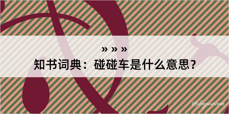 知书词典：碰碰车是什么意思？