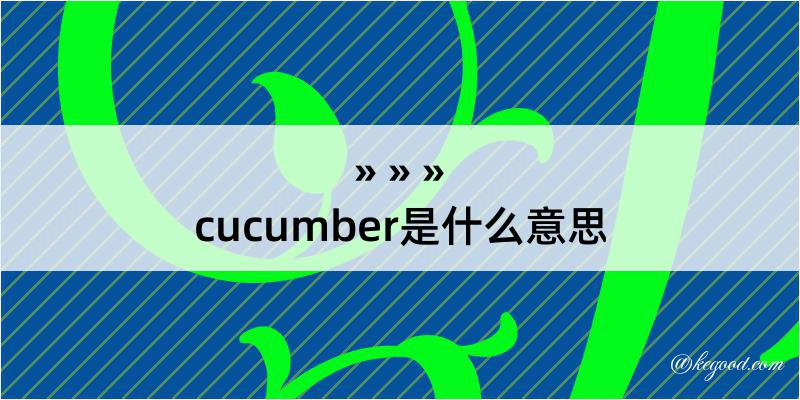cucumber是什么意思