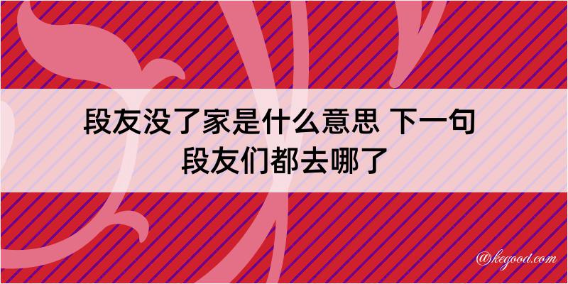 段友没了家是什么意思 下一句 段友们都去哪了