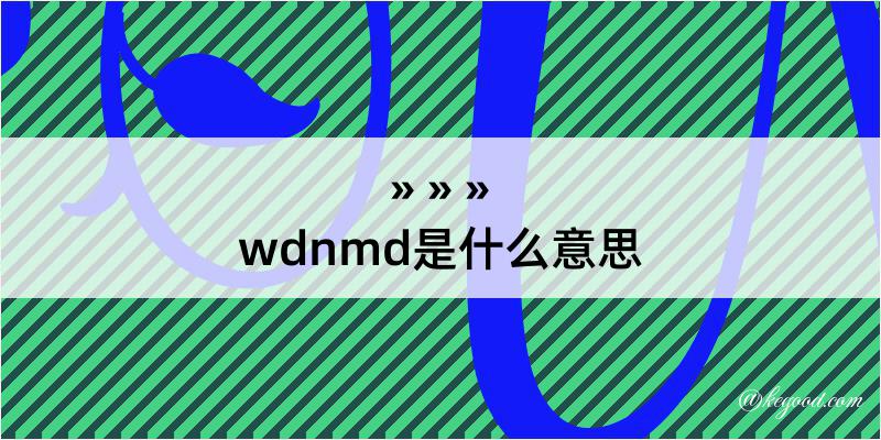 wdnmd是什么意思