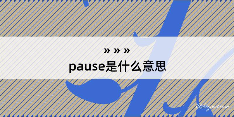 pause是什么意思