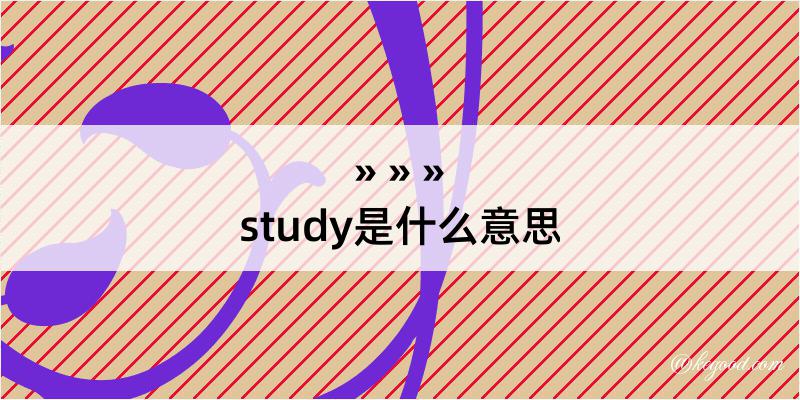 study是什么意思
