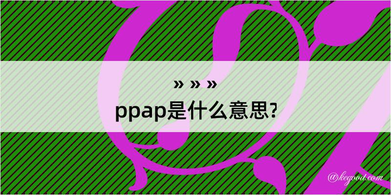 ppap是什么意思?