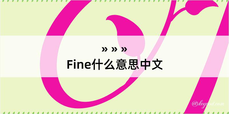 Fine什么意思中文