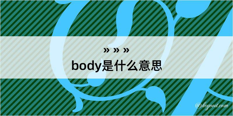 body是什么意思