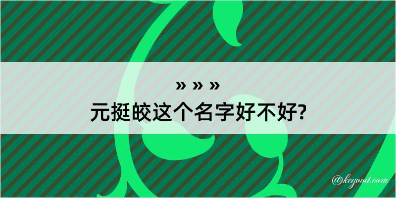 元挺皎这个名字好不好?