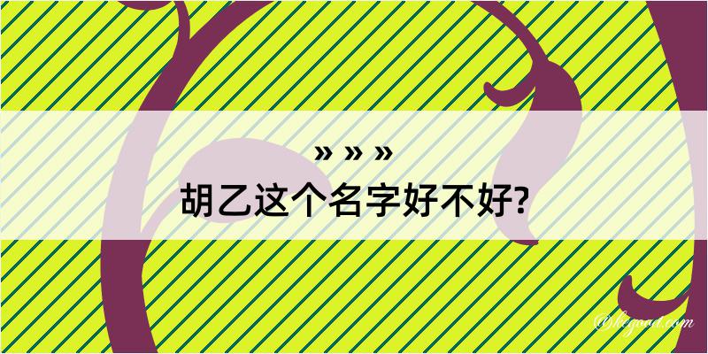 胡乙这个名字好不好?