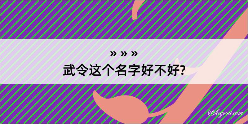 武令这个名字好不好?