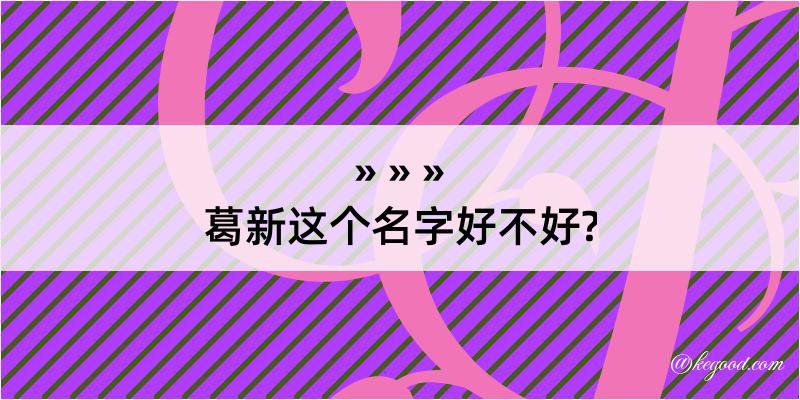 葛新这个名字好不好?