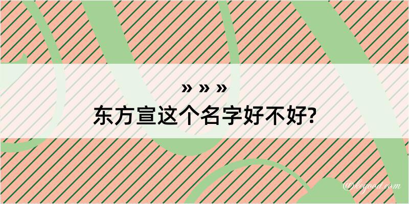 东方宣这个名字好不好?