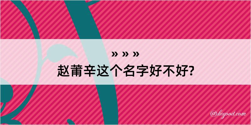 赵莆辛这个名字好不好?