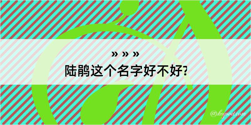 陆鹃这个名字好不好?