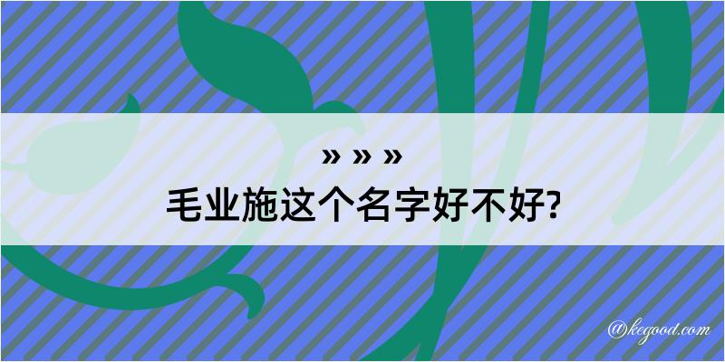 毛业施这个名字好不好?