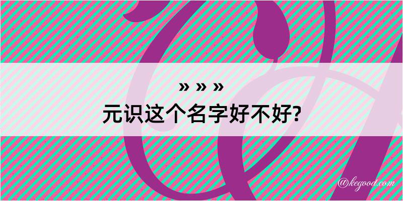 元识这个名字好不好?