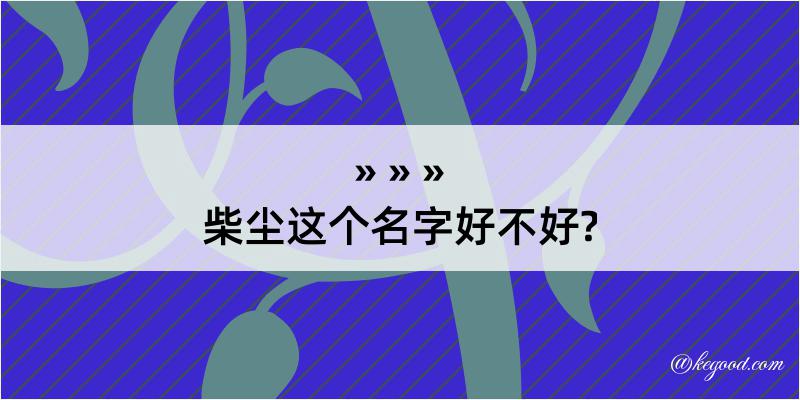 柴尘这个名字好不好?