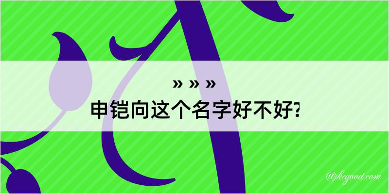 申铠向这个名字好不好?